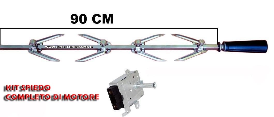 Asta Spiedo Cm 90 Motore Elettrico Girarrosto Per Camino O Barbecue