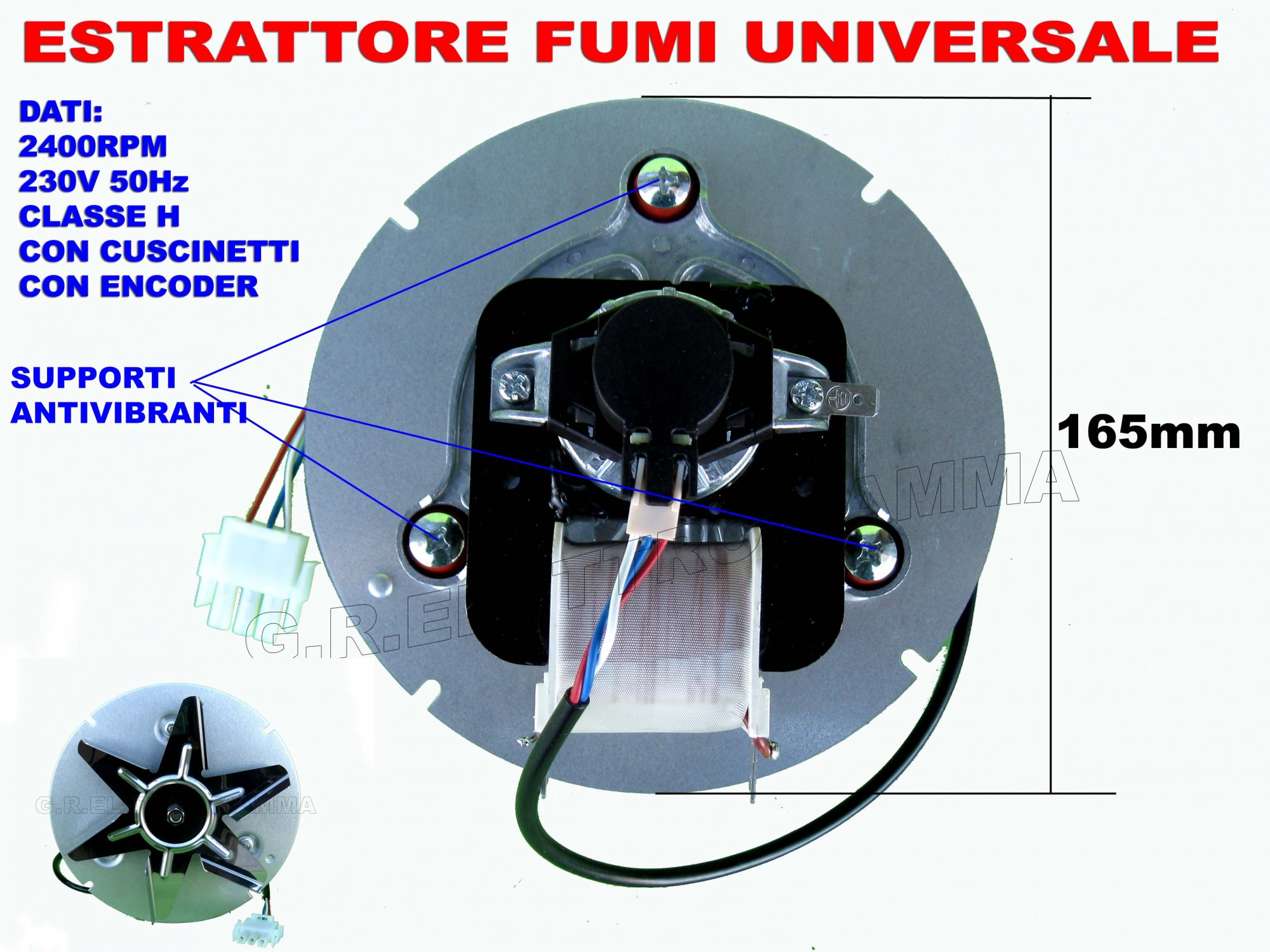 Ventilador centrífugo principal original de estufa de pellet Extraflame  Elisir