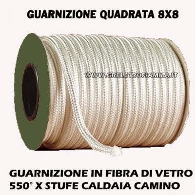 PATIKIL Corda In Fibra Di Vetro Intrecciata 6,57ft X 3/8 (2m X 10mm) Per Guarnizioni Alta Temperatura Stufe E Caldaie. Resistente Fino A 550°C