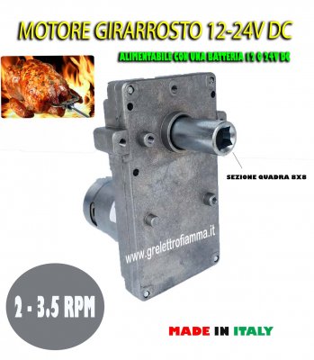 Motore Per Girarrosto 12V Per Barbecue | Coppia Elevata, Capacità 70kg, Lega Alluminio Per Spiedi 60-80cm