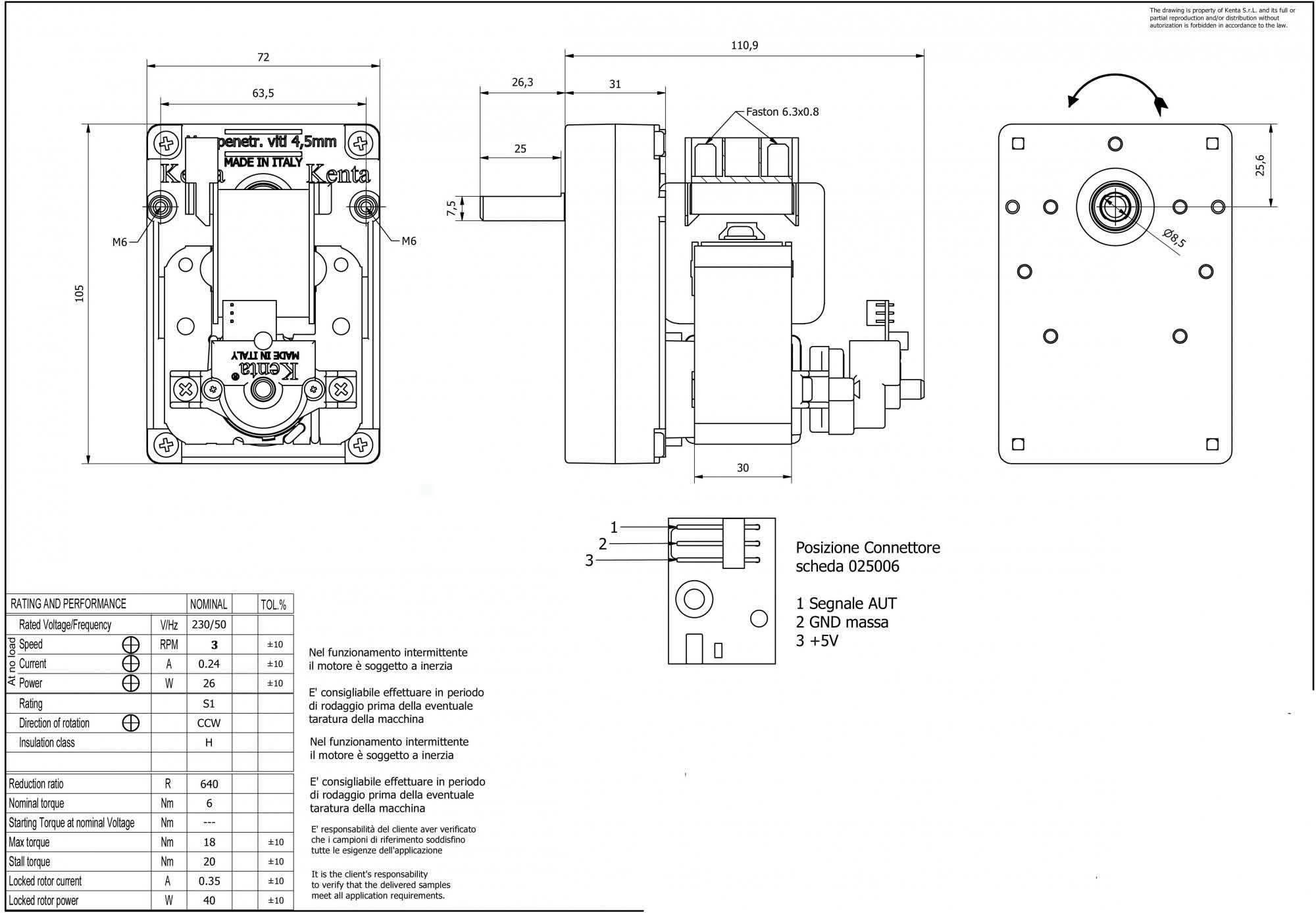 MOTORIDUTTORE CARICO PELLET 3720UP-125 3RPM EDILKAMIN OTTAWA TORONTO  DETROIT CLAM TP 30
