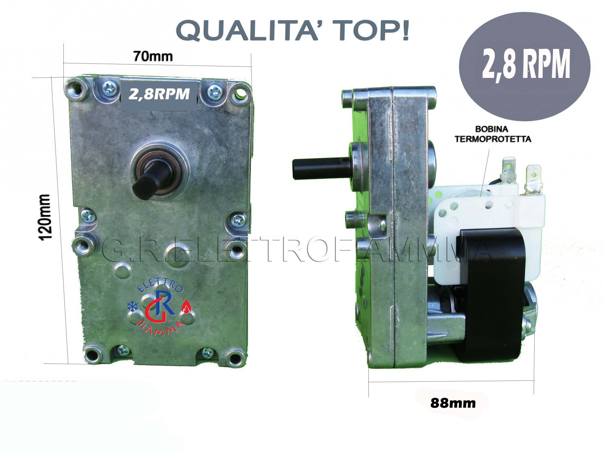 MOTORIDUTTORE STUFA PELLET 4.75 RPM ALBERO D 8.5 ARCE EXTRAFLAME DAL ZOTTO ECC.