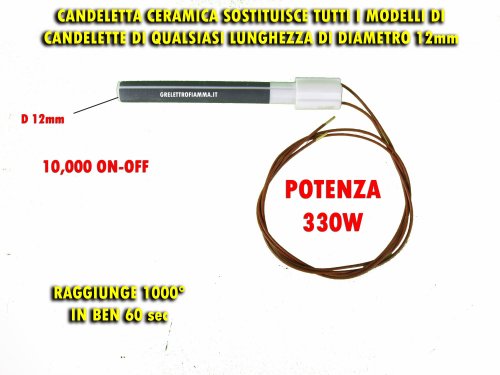 220v 300w 350w resistenza candeletta accensione per stufa a pellet -  diametro 10mm - lunghezza 140 150 170mm (fillettatura m16x1.5mm, lunghezza  150mm 300W) : : Fai da te