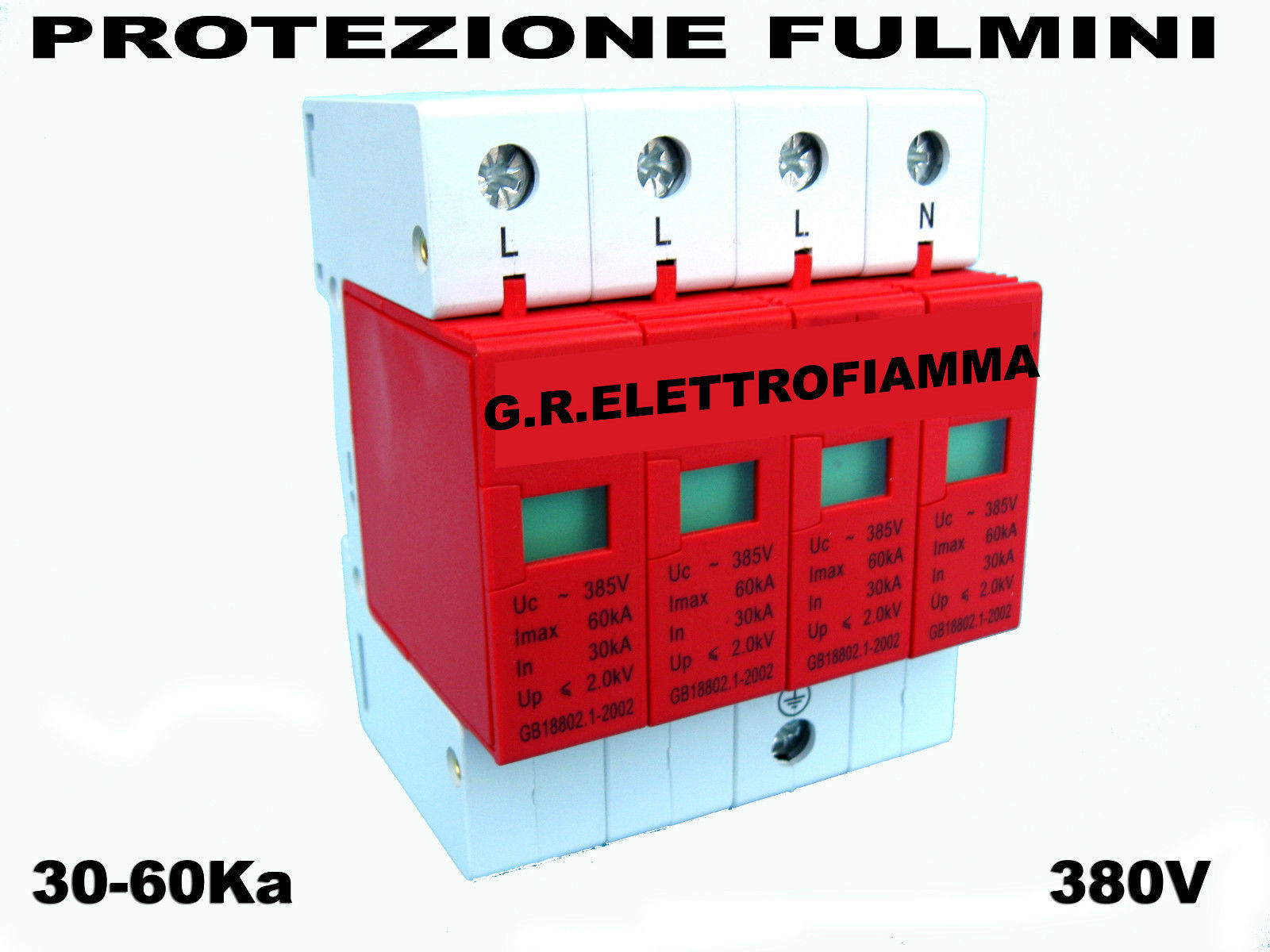 Scaricatore Di Sovratensione Trifase 4P 30kA-65kA 385V - Protezione Fulmini E Sbalzi Di Tensione