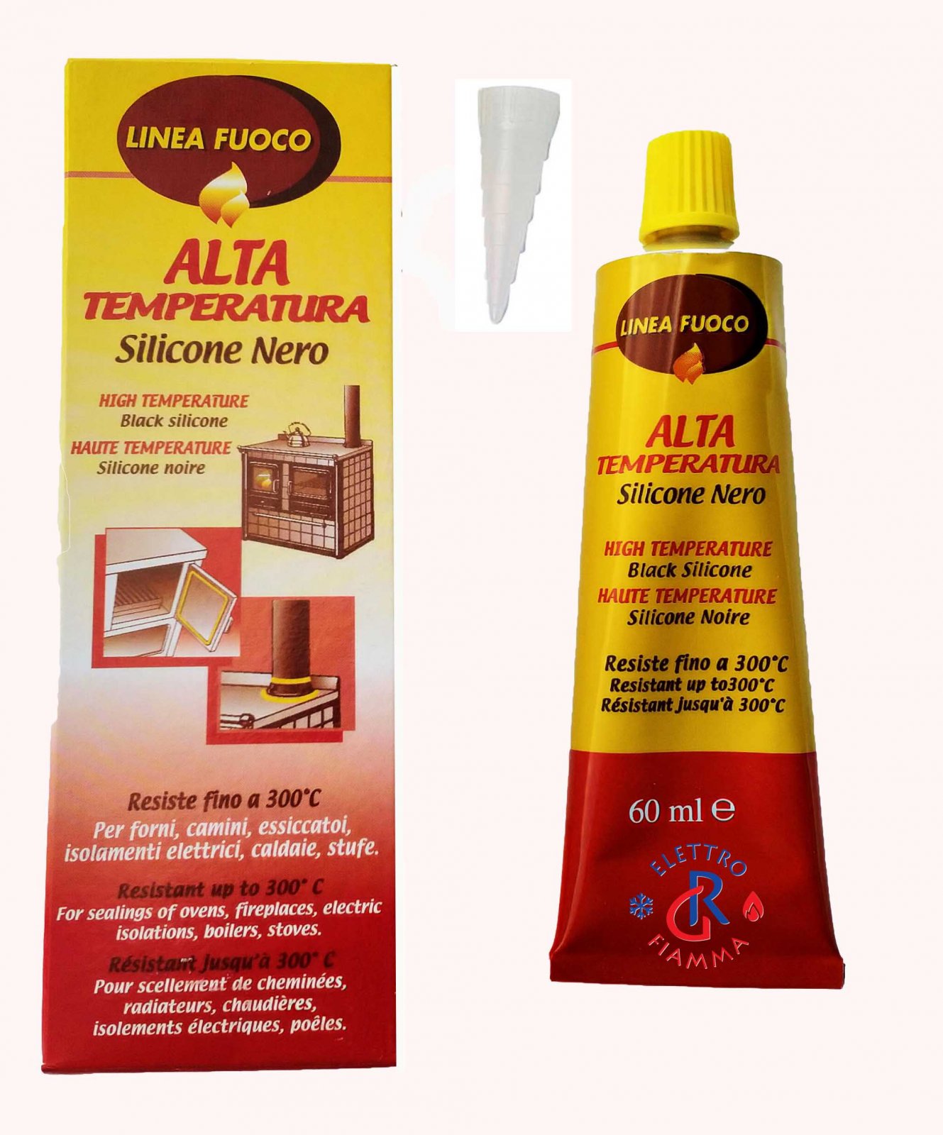 SILICONE SIGILLANTE MASTICE ALTA TEMPERATURA CAMINO FORNO MOTORI STUFA A  PELLET