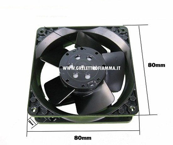 Ventola Assiale Per Camino E Cassetta – 120x120x38 Mm, Lame In Metallo, Resistente Ad Alte Temperature, Funzionamento Silenzioso