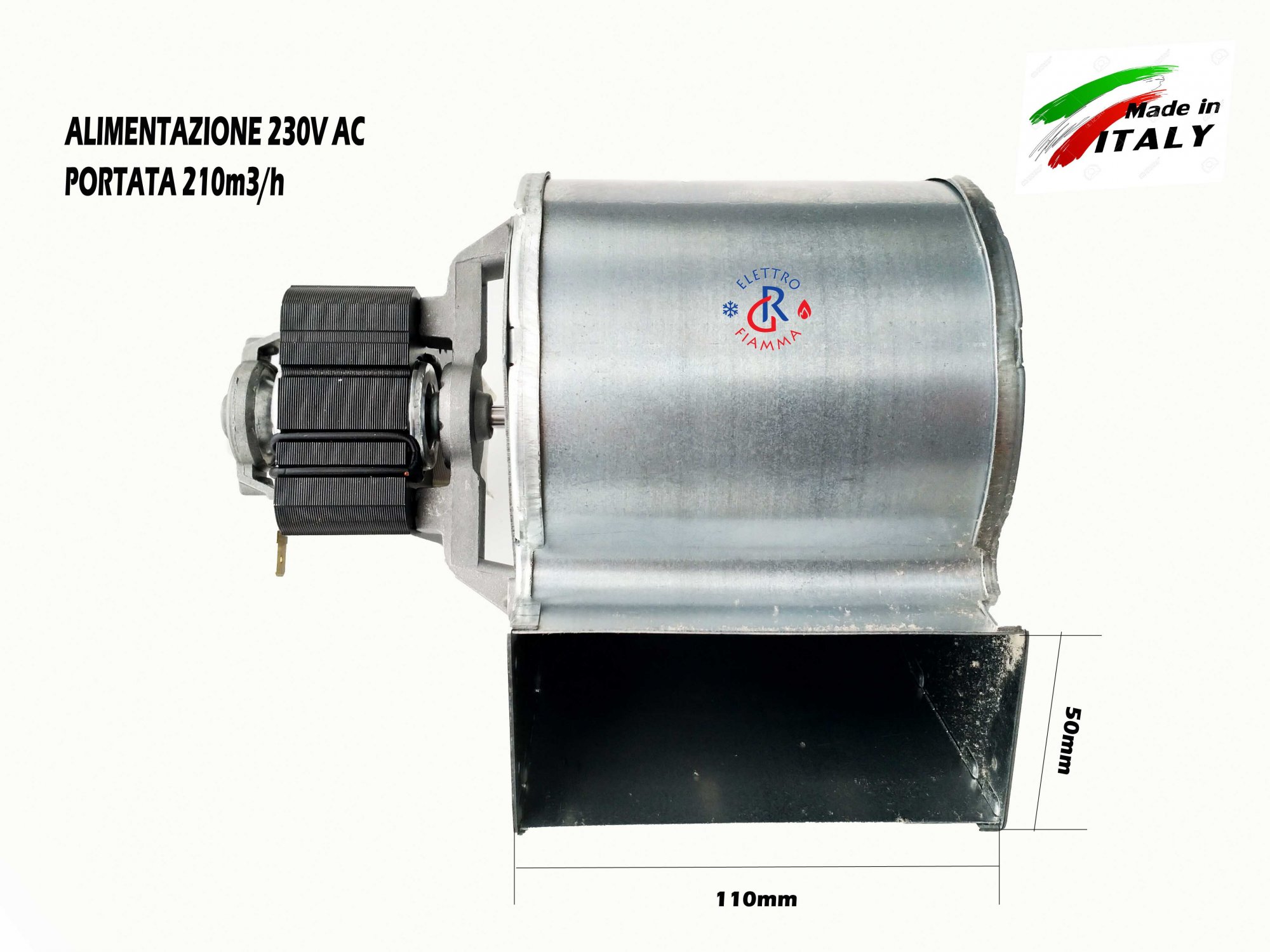 VENTOLA CENTRIFUGA PER STUFE A PELLET E CAMINO 50X110 MOTORE SX