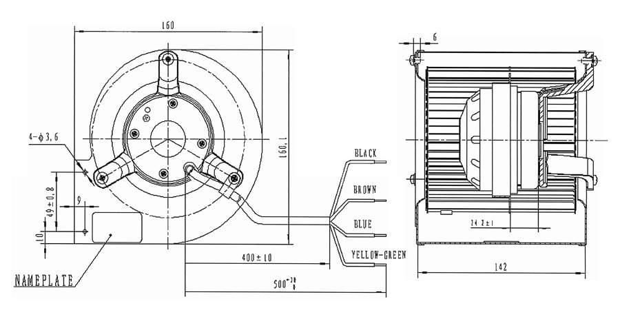 Ventilateur Centrifuge Poêle Pellet Double Aspiration Cfd-De 80X83-35