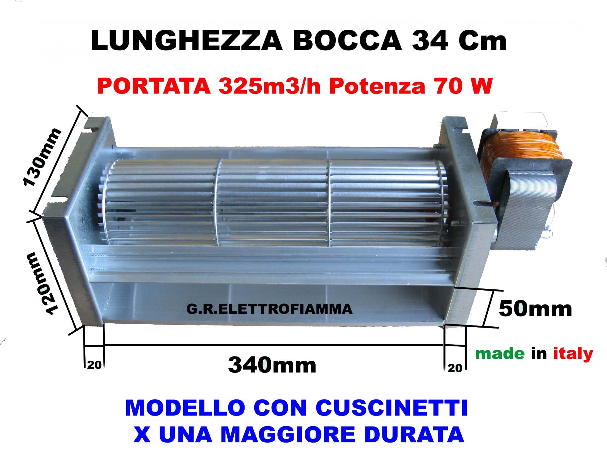 VENTOLA TANGENZIALE EMMEVI 148404 EDILKAMIN L34CM